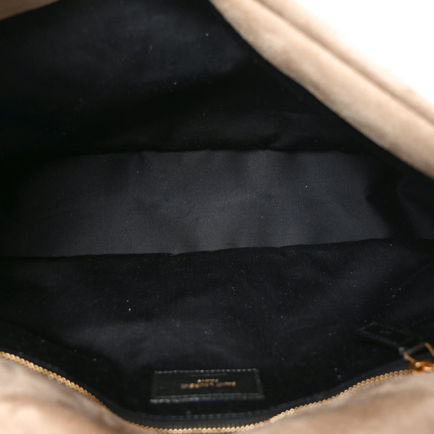 Saint Laurent Calypso Suede Large Shoulder Bag Taupe