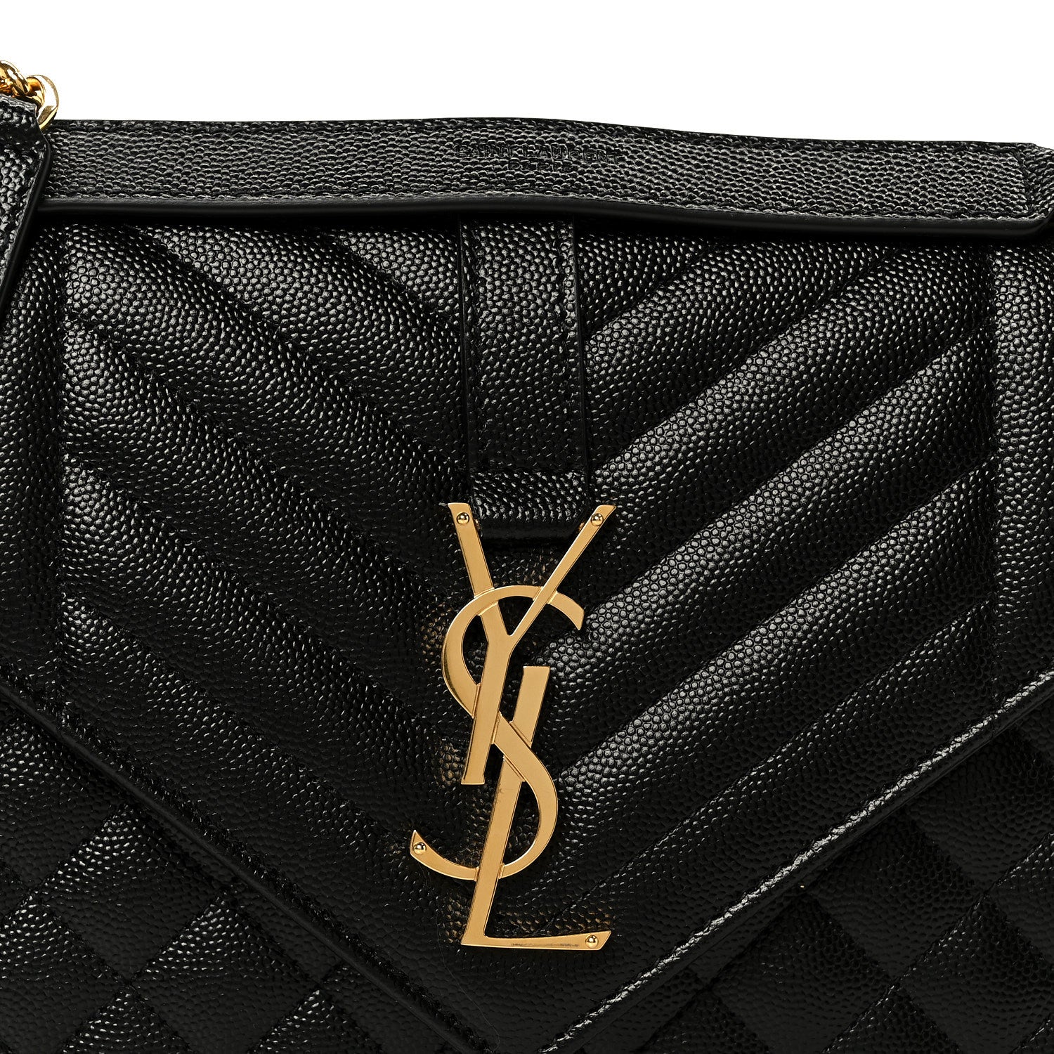 Saint Laurent Grain De Poudre Textured Mixed Matelasse Triquilt Medium Monogram Satchel Black