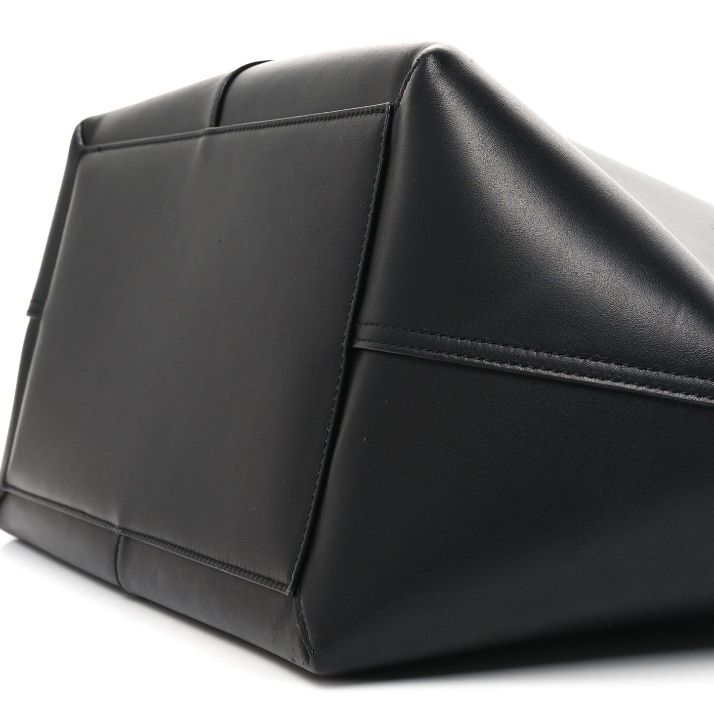 Saint Laurent Smooth Calfskin Maxi Trapezoid Shopping Tote Black