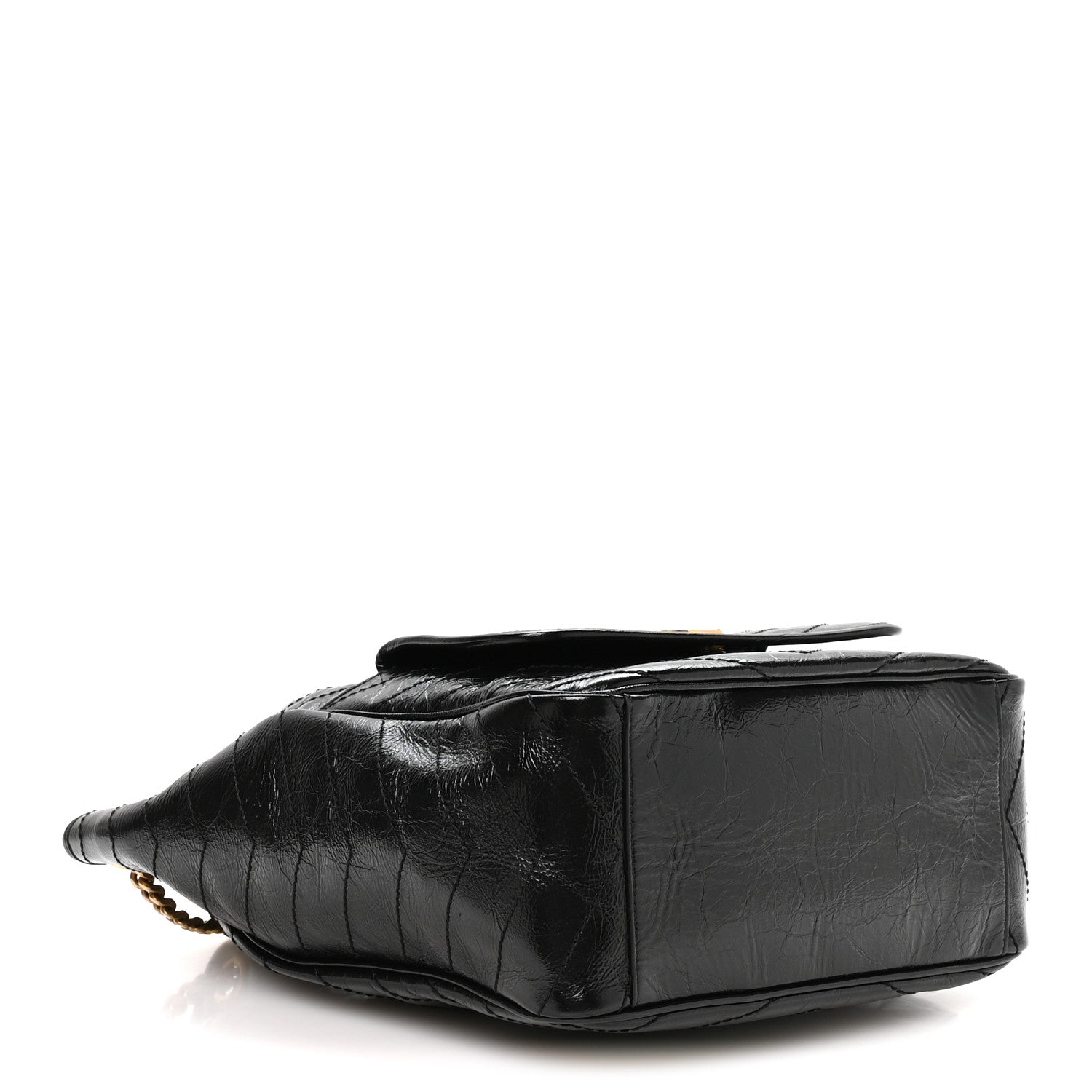 Saint Laurent Crinkled Calfskin Matelasse Niki Multipocket Shopping Tote Black