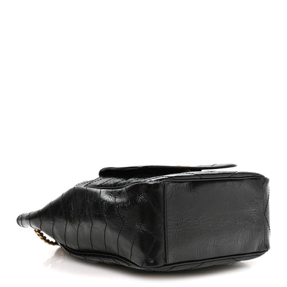 Saint Laurent Crinkled Calfskin Matelasse Niki Multipocket Shopping Tote Black