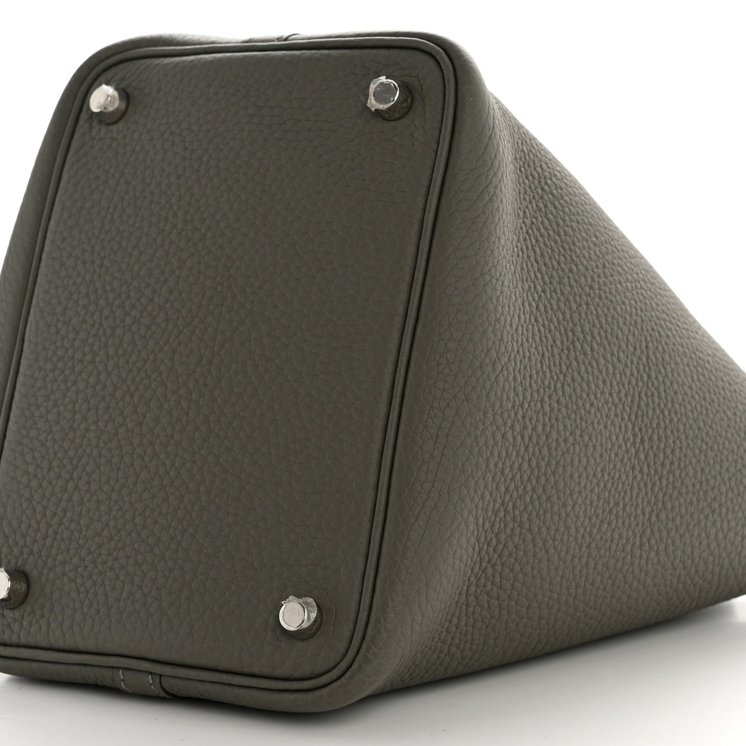 Taurillon Clemence Picotin Lock 18 PM Bucket Bag Etain