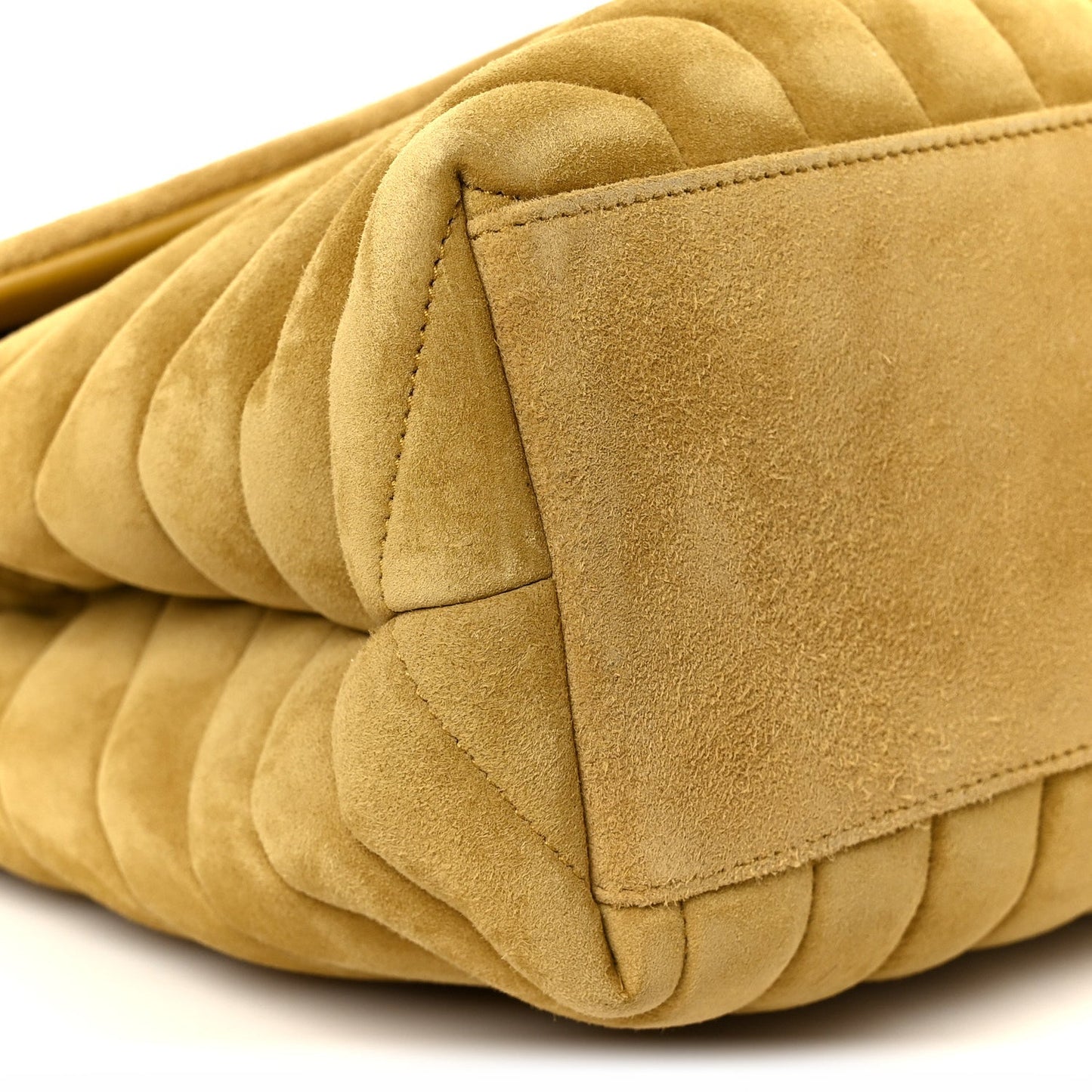Saint Laurent Suede Y Quilted Monogram Medium Loulou Chain Satchel Chartreuse