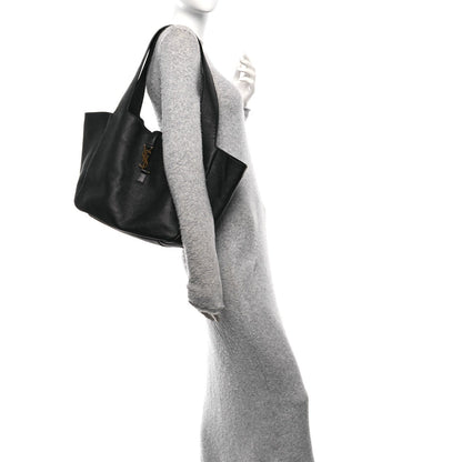 SAINT LAURENT Grained Deerskin Bea Tote Black