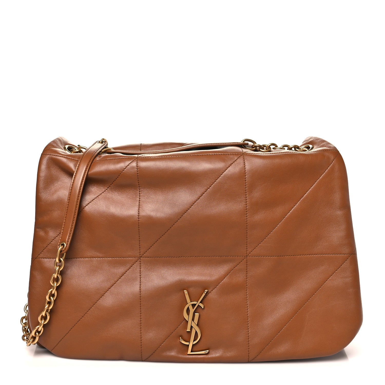 Saint Laurent Lambskin Matelasse Monogram Large Jamie 4.3 Shoulder Bag Light Fox
