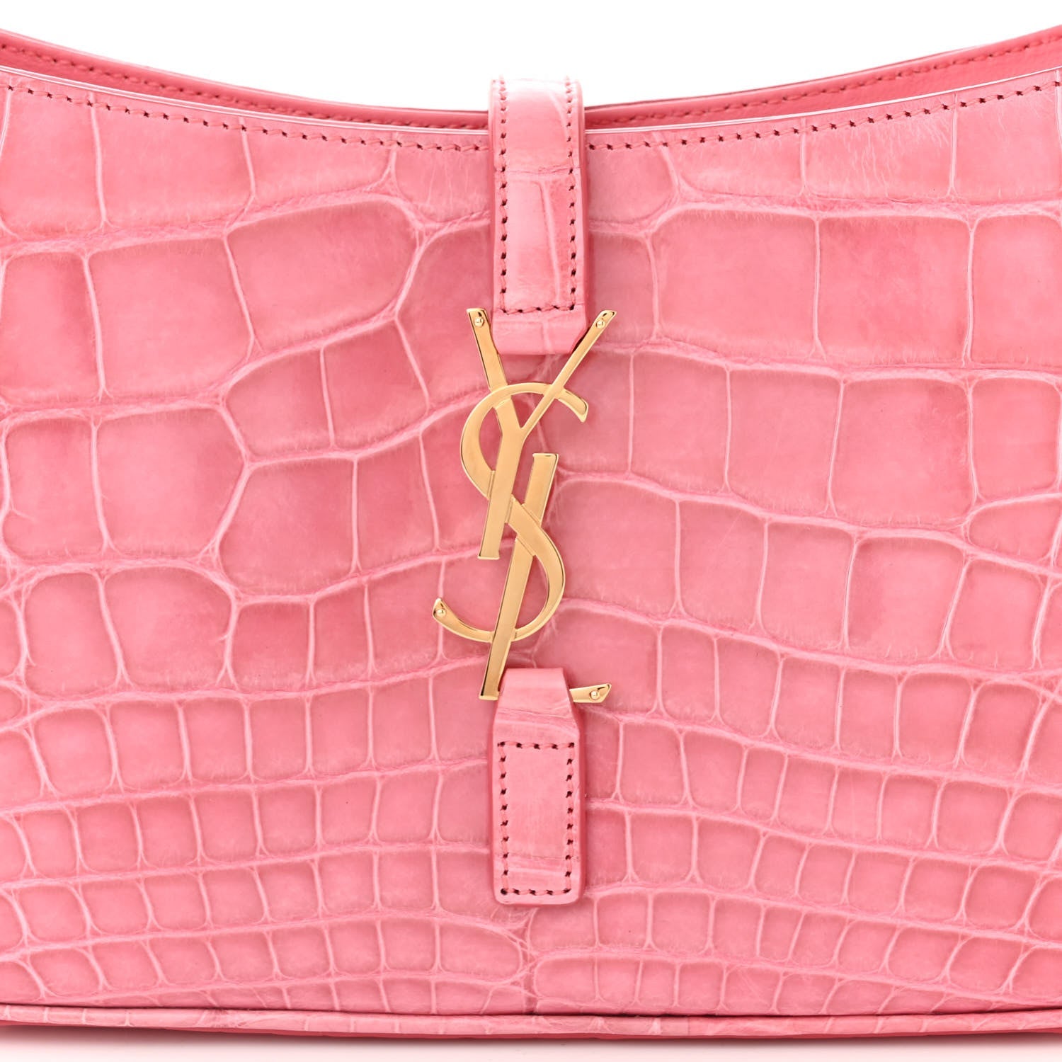 Saint Laurent LE 5 A 7 Alligator Hobo Bag Pink