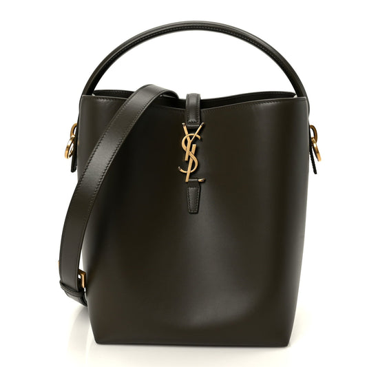 Saint Laurent Shiny Calfskin Le 37 Bucket Bag Deep Musk
