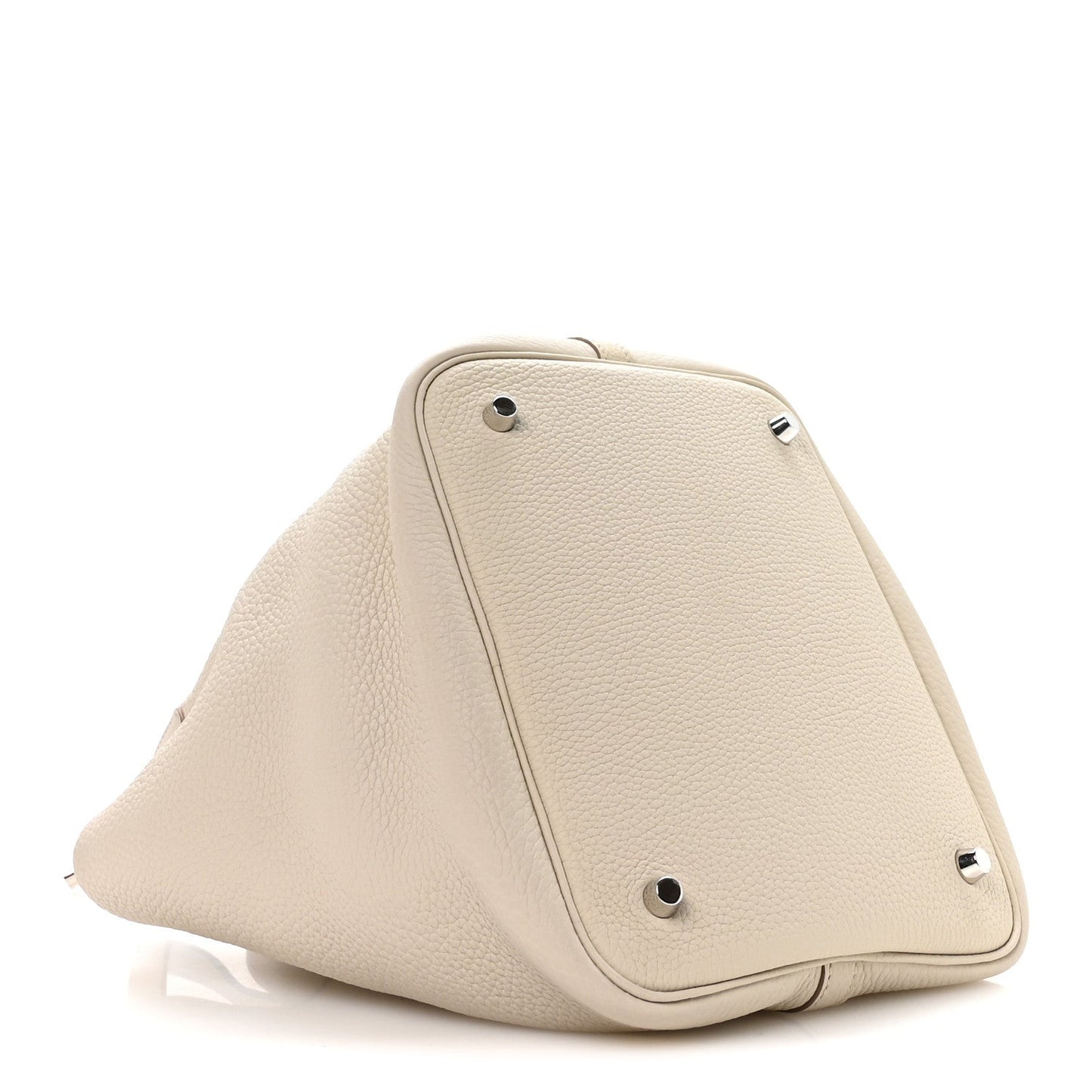 Taurillon Clemence Picotin Lock 22mm Tote Beton Ivory