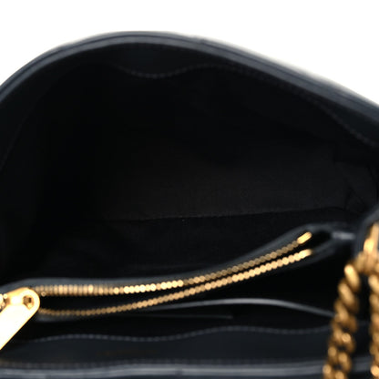 SAINT Laurent Calfskin Y Quilted Monogram Small Loulou Chain Satchel Dark Smog