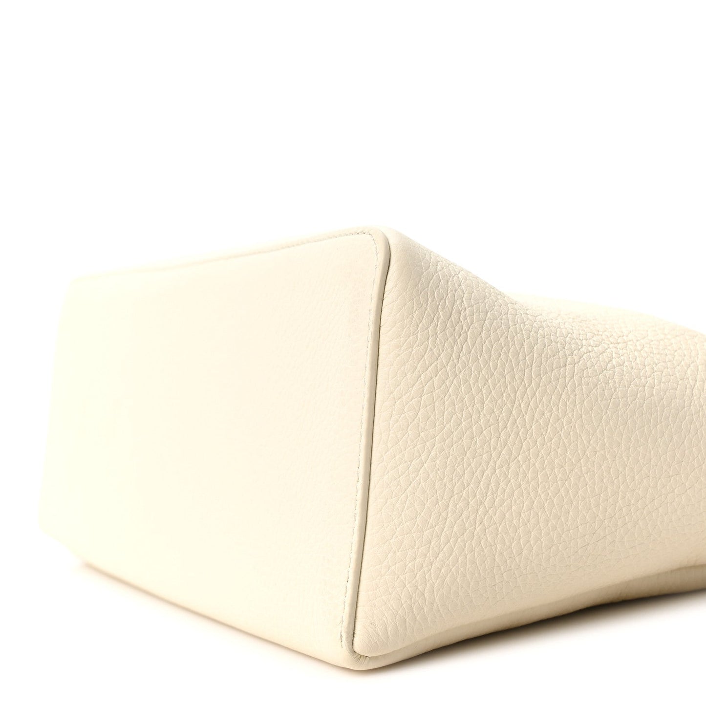 White lambskin extra pocket bag side panel and bottom corner