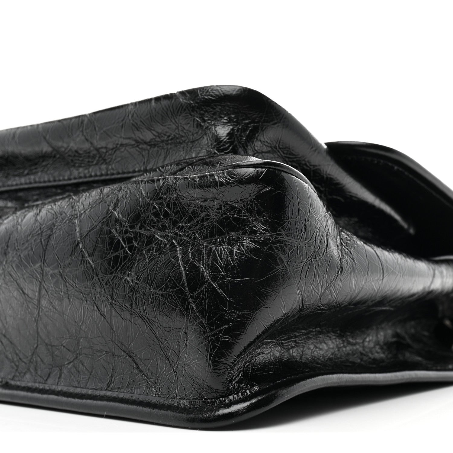 Saint Laurent Niki Medium Chain Satchel Crinkled Calfskin Black