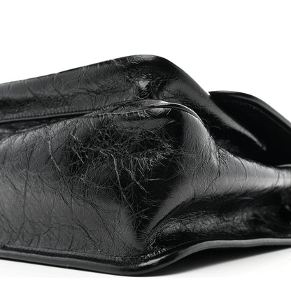 Saint Laurent Niki Medium Chain Satchel Crinkled Calfskin Black