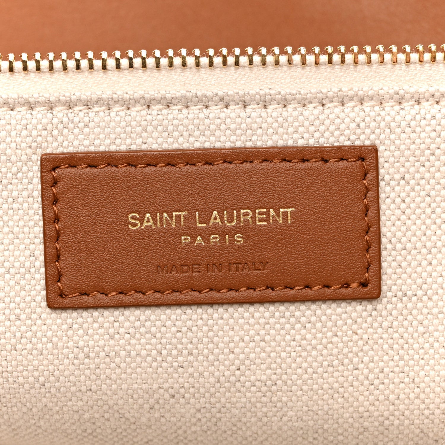 Saint Laurent Canvas Calfskin Lauren Panier Tote Desert Dust