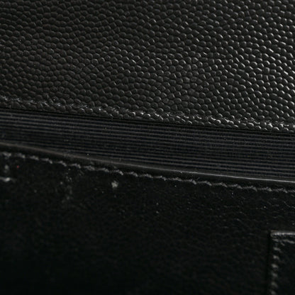 Saint Laurent Grain de Poudre Matelasse Triquilt Medium Satchel Black