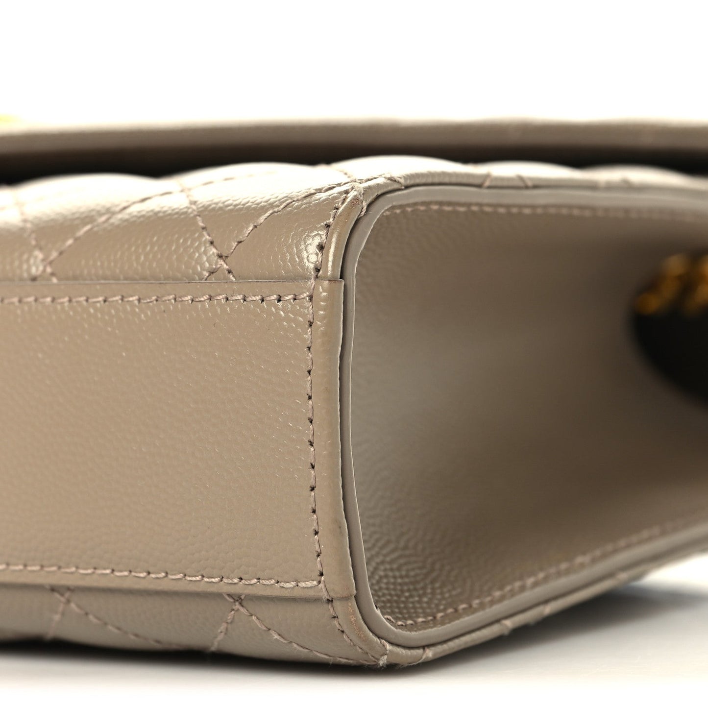 Saint Laurent Grain de Poudre Matelasse Medium Triquilt Satchel Dusty Grey