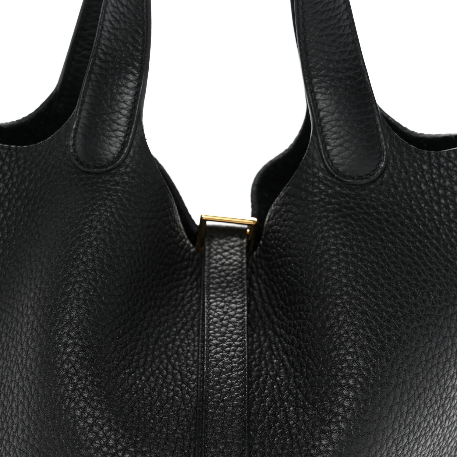 Taurillon Clemence Picotin Lock 18 PM Tote Black Calfskin Leather