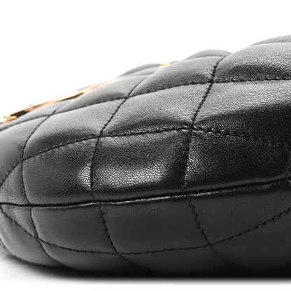 Saint Laurent Lambskin Quilted Icarino Bag Black