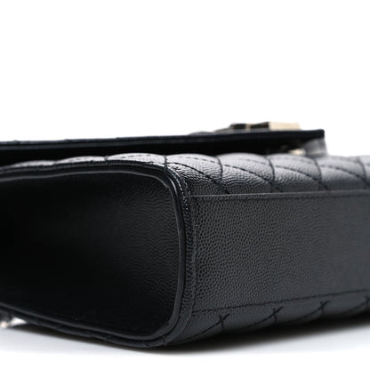 Saint Laurent Grain De Poudre Textured Mixed Matelasse Triquilt Medium Monogram Satchel