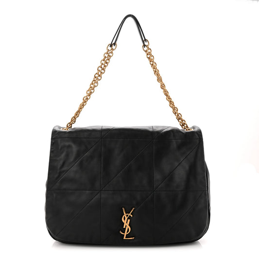Saint Laurent Lambskin Matelasse Monogram Large Jamie 4.3 Black