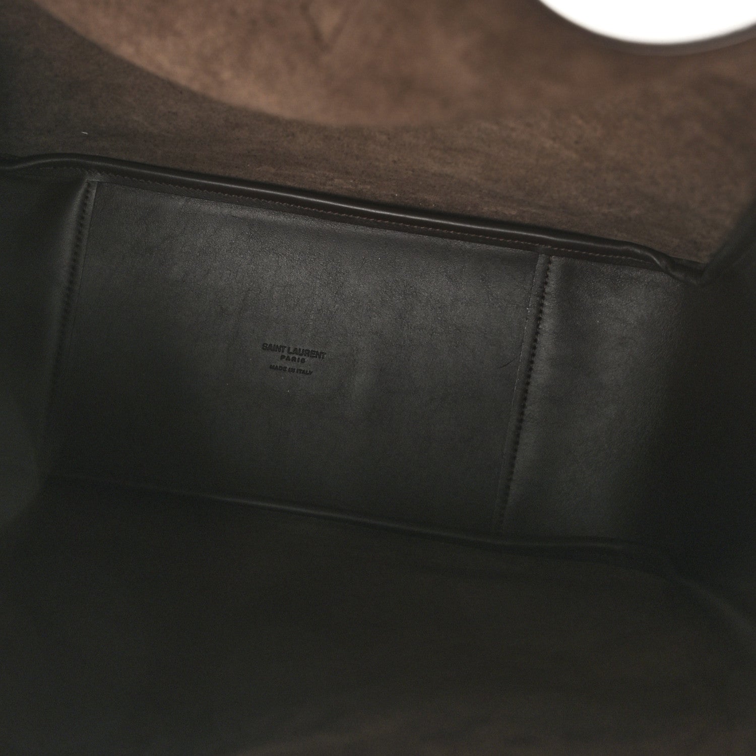 Saint Laurent Le 5 A 7 Supple Calfskin Large Soft Hobo Chocolate