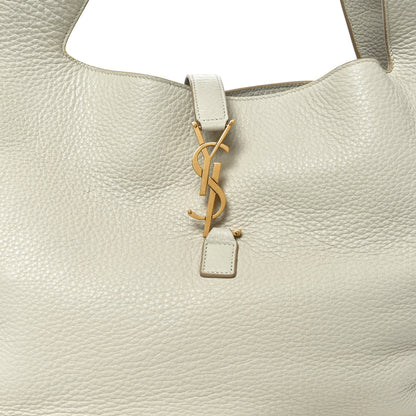 Saint Laurent Grained Deerskin Bea Tote Blanc Vintage