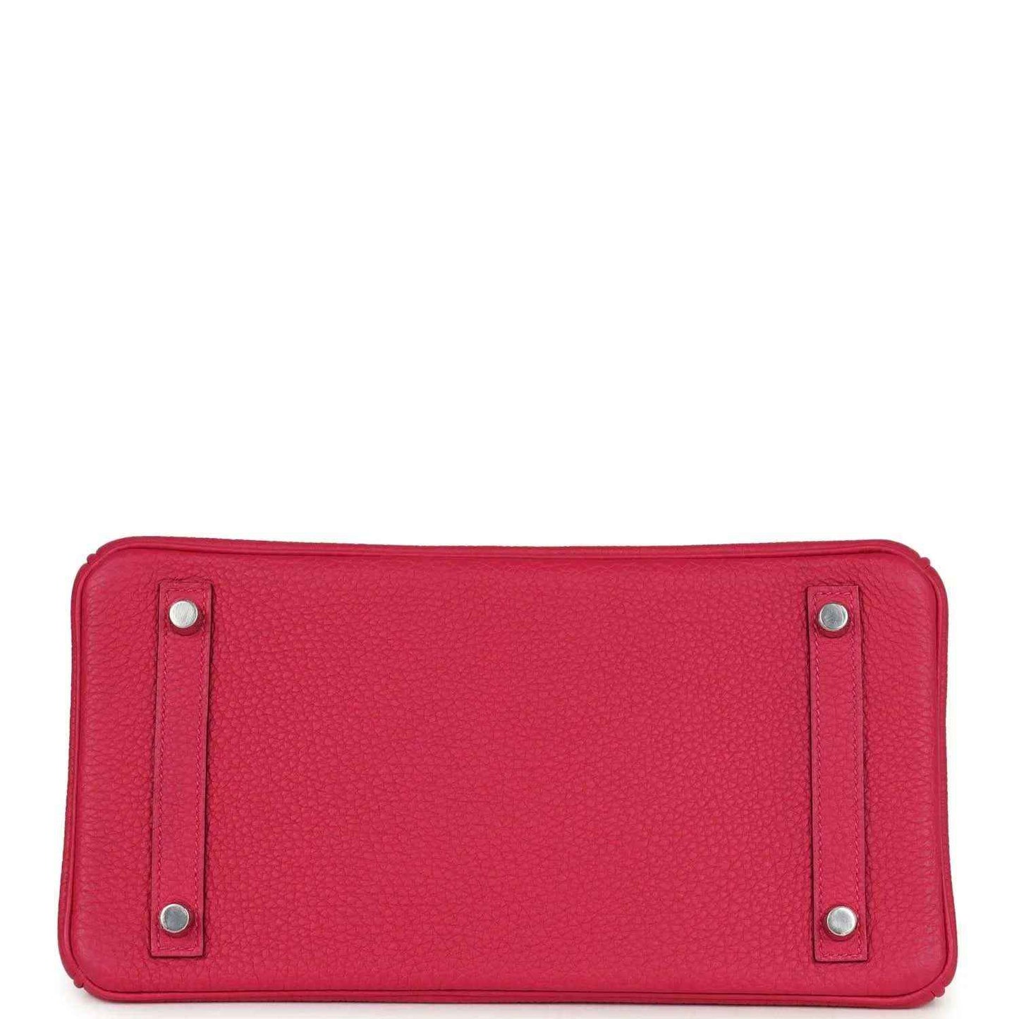 Elegant red leather handbag base with textured finish and silver accents, timeless and sophisticated