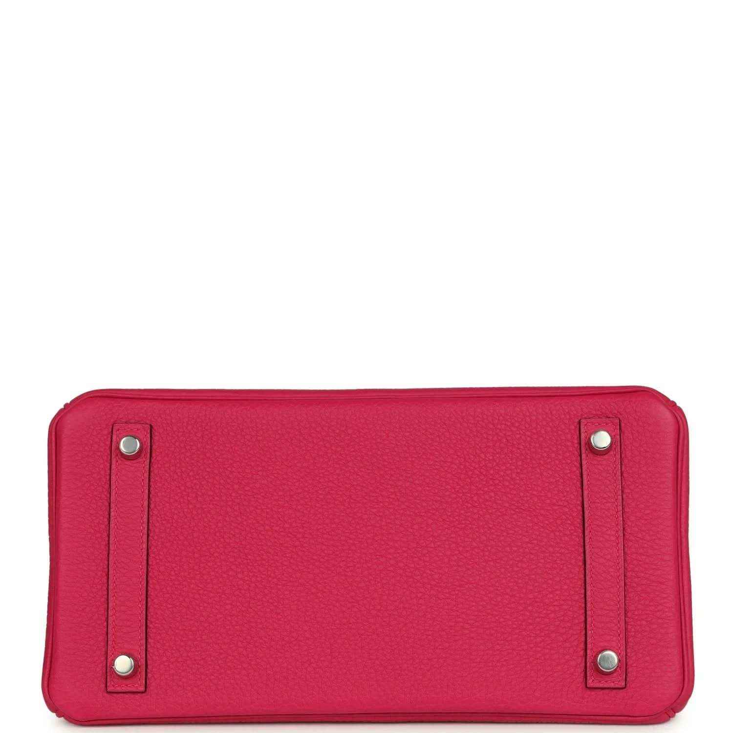 Timeless, sophisticated pink leather handbag base with elegant textured finish and silver studs.