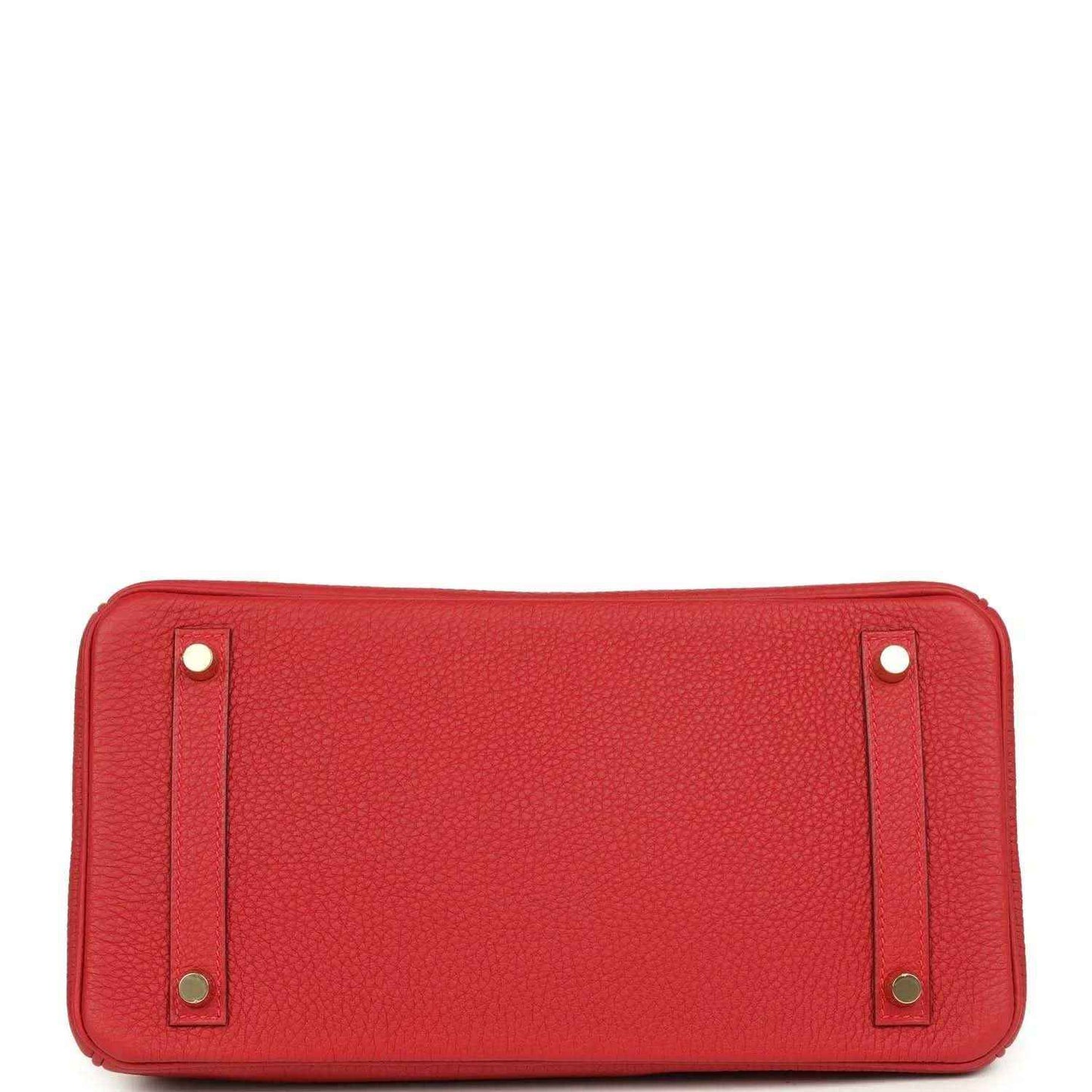 Timeless red leather handbag base with gold-tone stud accents, sophisticated and elegant.