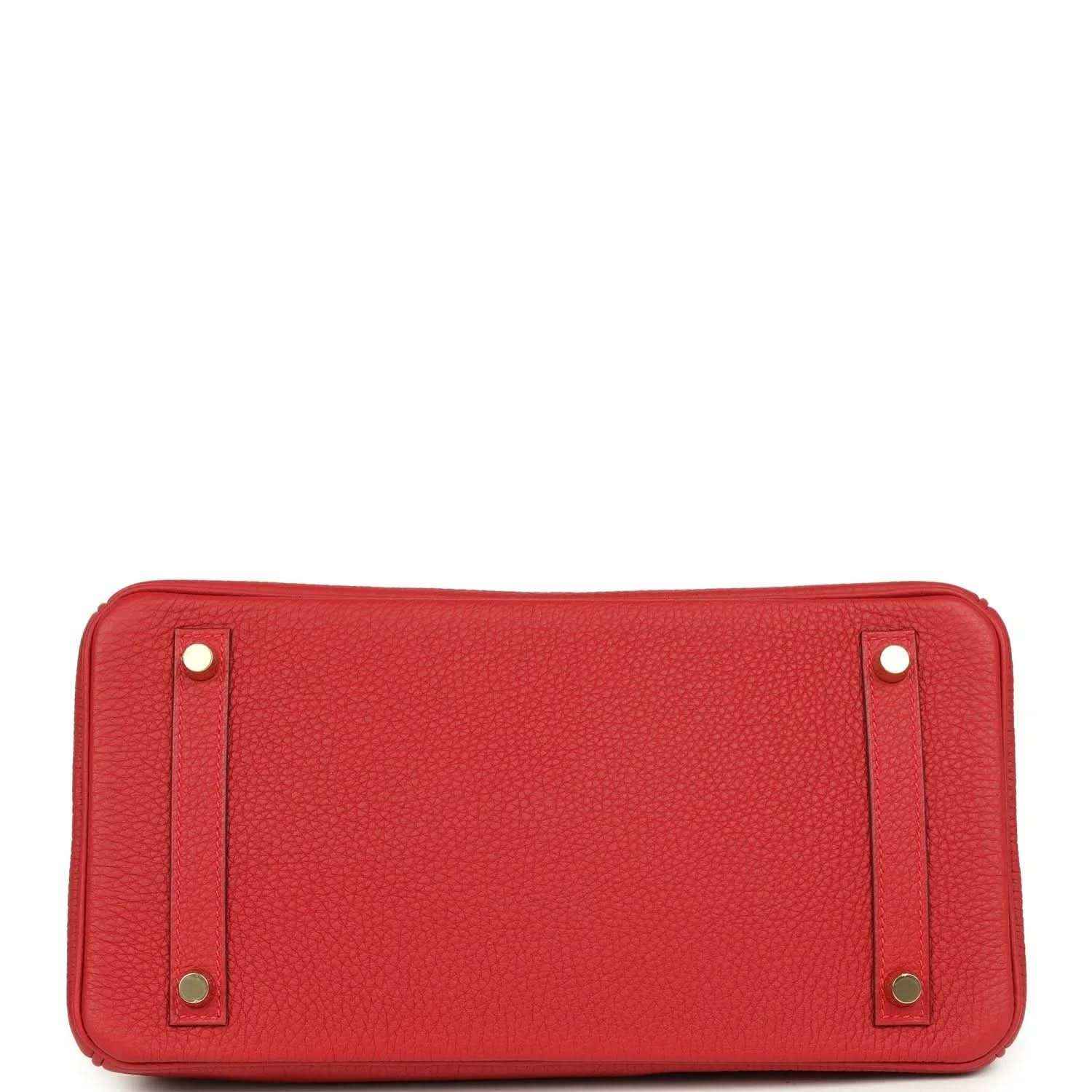 Timeless red leather handbag base with gold-tone stud accents, sophisticated and elegant.