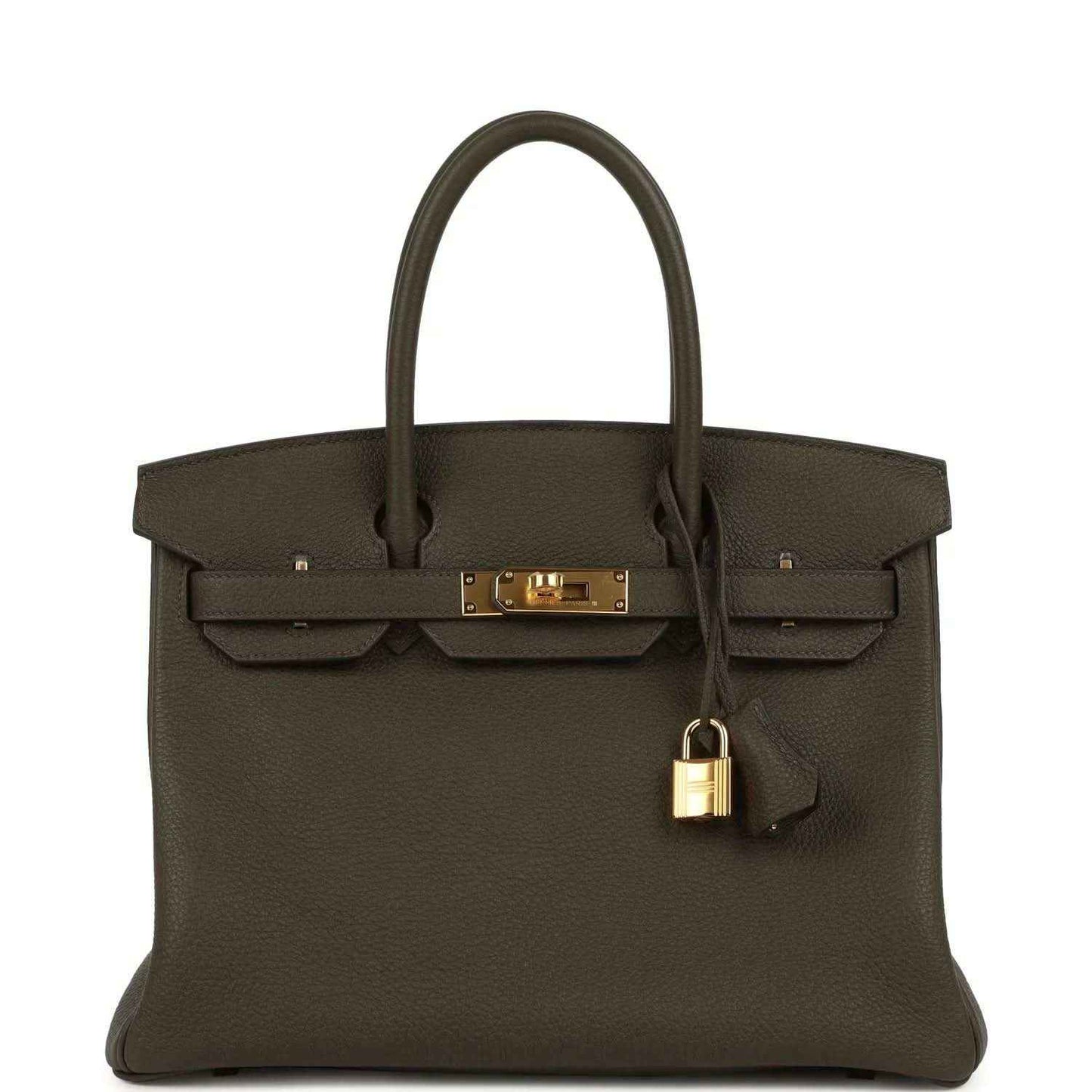 Timeless dark brown leather handbag with gold hardware, elegant and sophisticated style.