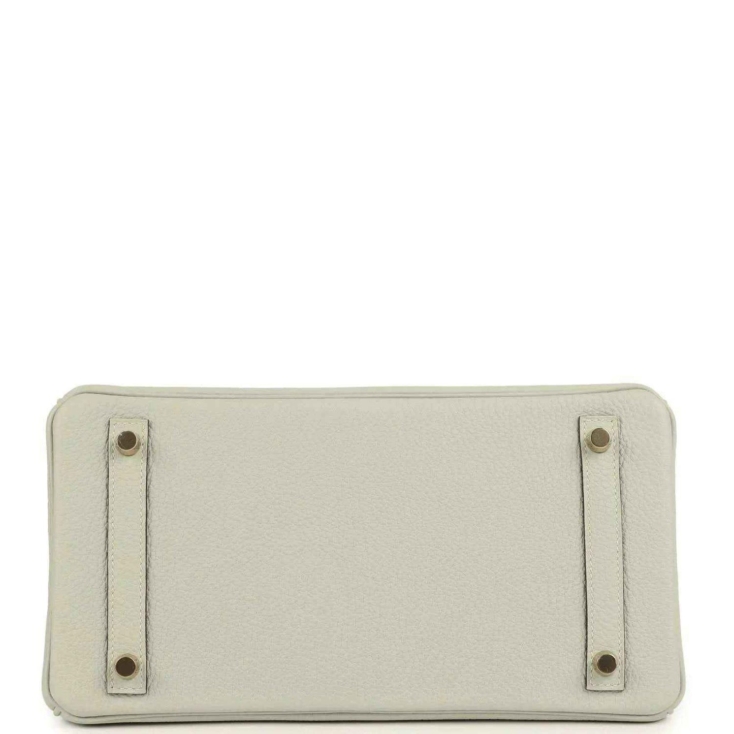 Timeless ivory leather handbag base with elegant gold-tone stud accents, sophisticated finish.