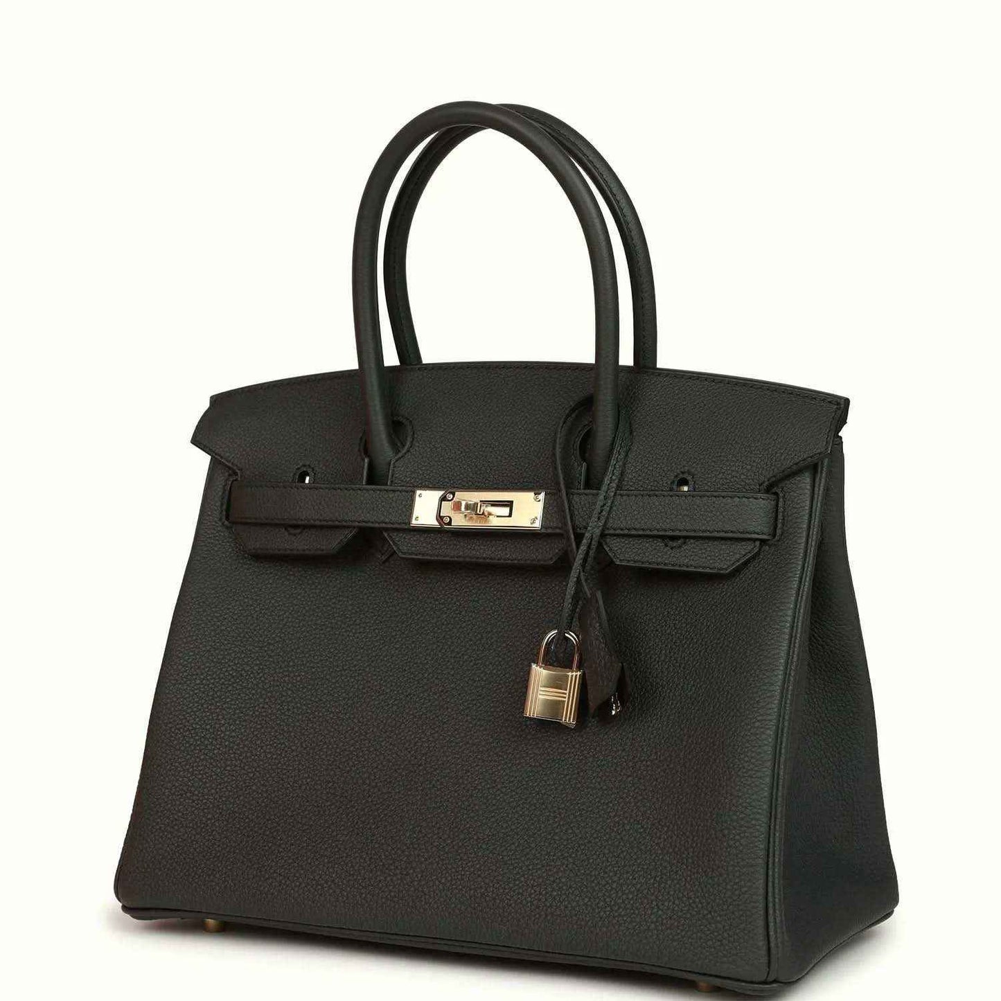 Elegant black leather handbag with gold hardware, timeless and sophisticated style.
