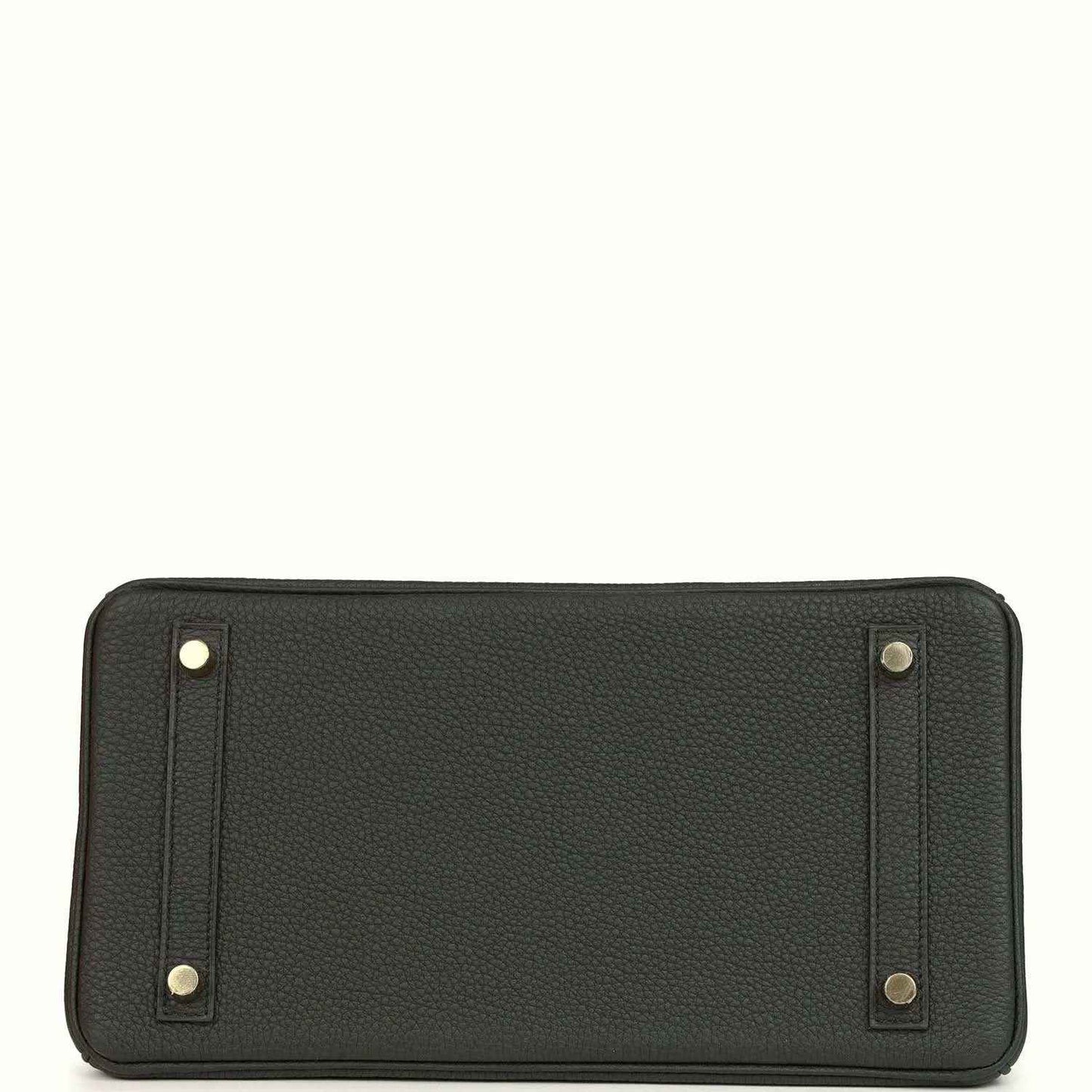 Timeless black textured leather handbag base with elegant gold-tone feet.