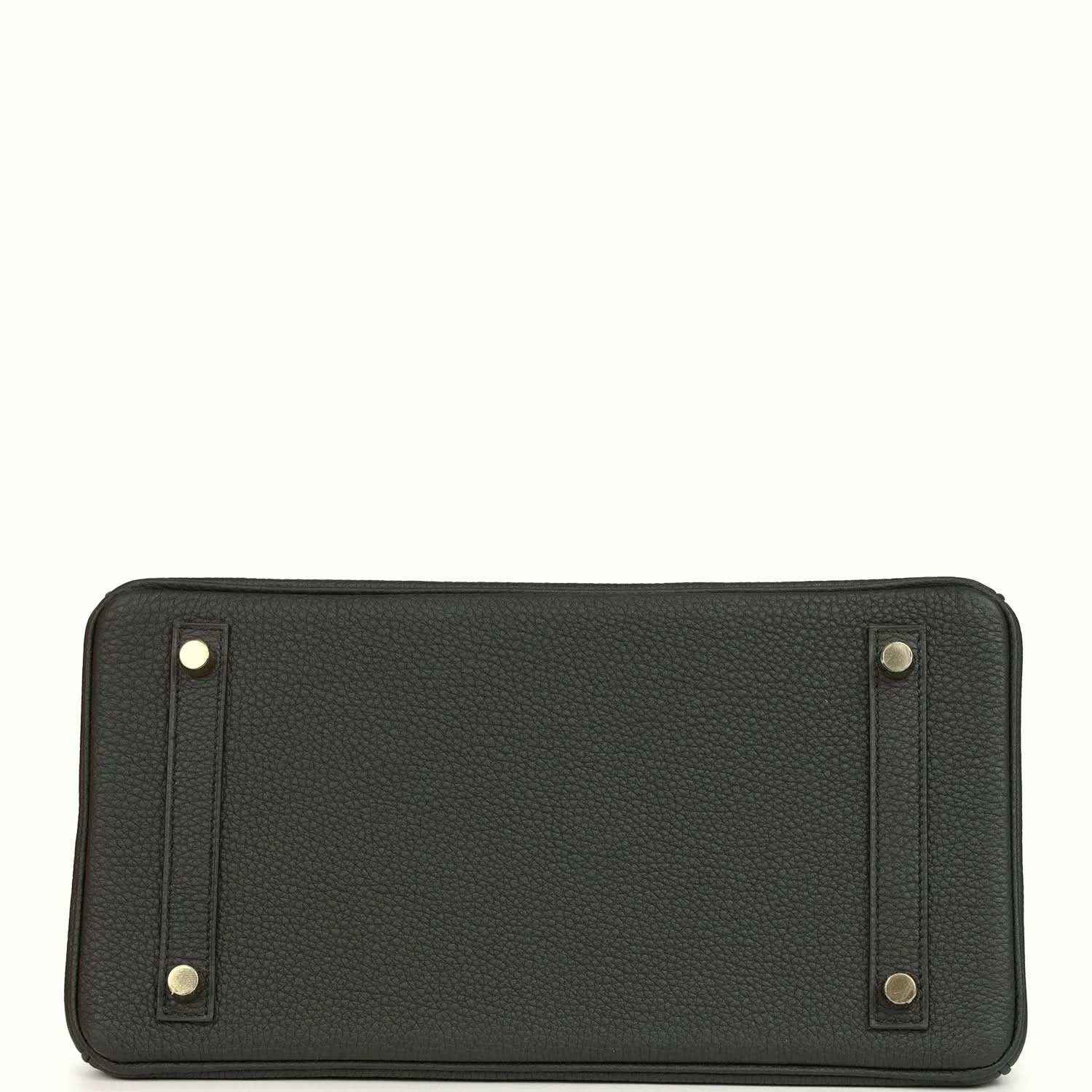 Timeless black textured leather handbag base with elegant gold-tone feet.