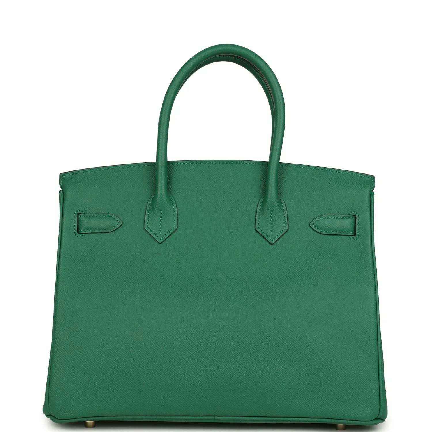 Elegant green leather handbag with a timeless, sophisticated silhouette
