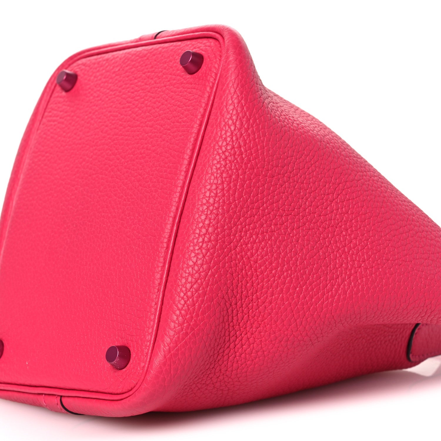 Picotin Lock 18 PM Bucket Tote Textured Calfskin Rose Mexico