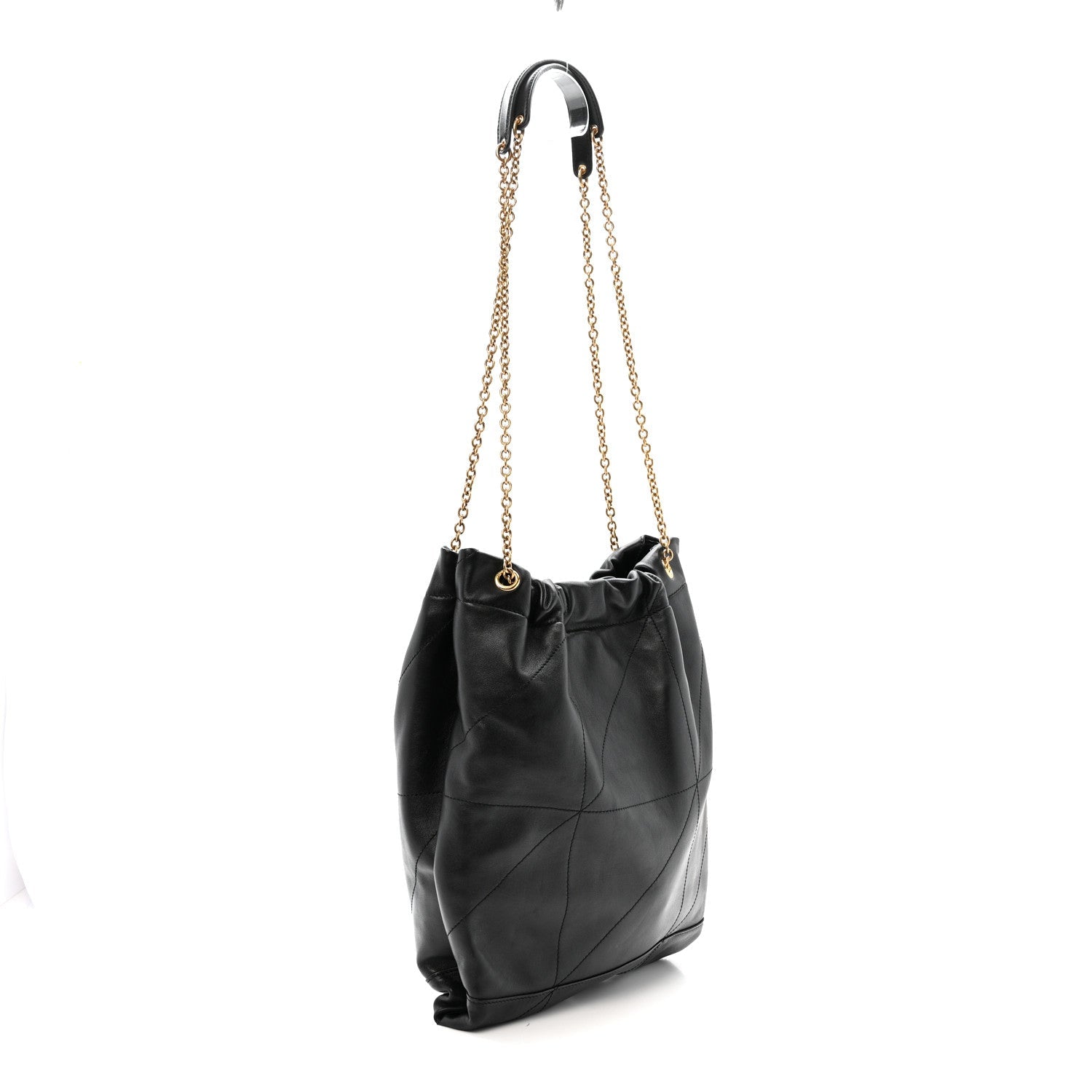 Saint Laurent Lambskin Matelasse Monogram Medium Jamie 4.3 Pochon Black