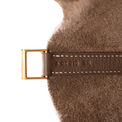 Calfskin Leather Picotin Lock 18 PM Etoupe Bucket Bag