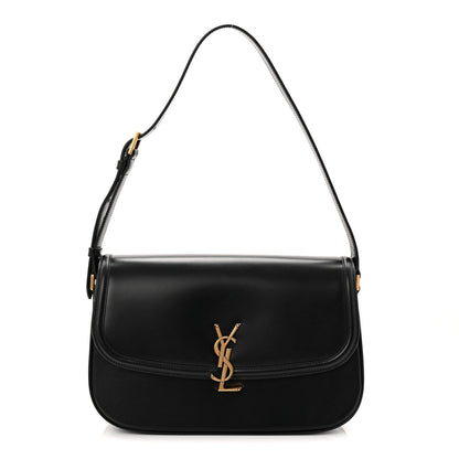 Saint Laurent Box Calfskin Monogram Large Solferino Shoulder Bag Black