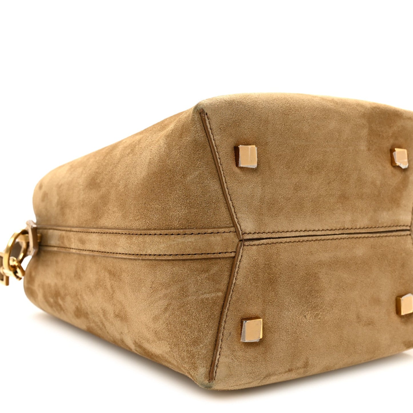 Saint Laurent Le 37 Small Suede Bucket Bag Golden Leaf