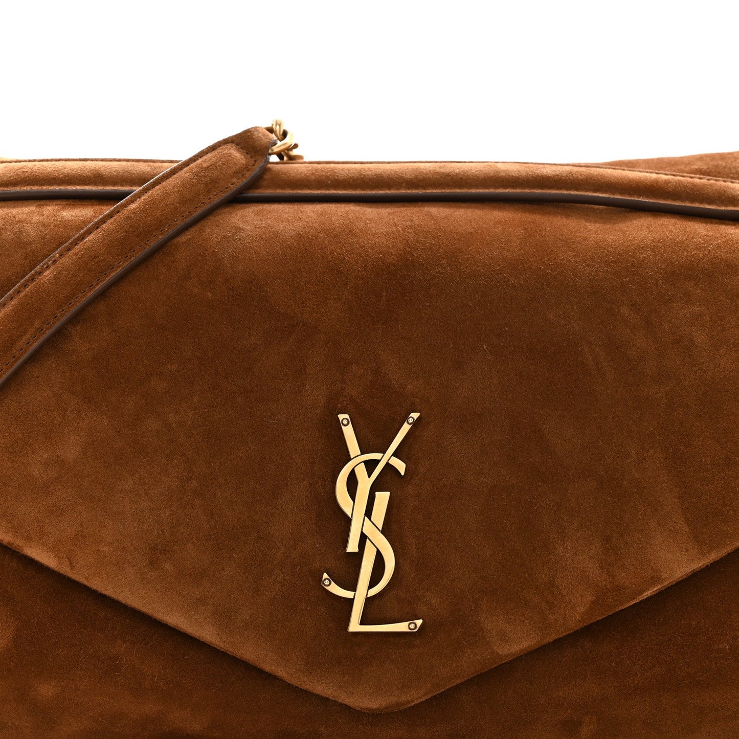 Saint Laurent Large Calypso Suede Shoulder Bag Caramel Cognac