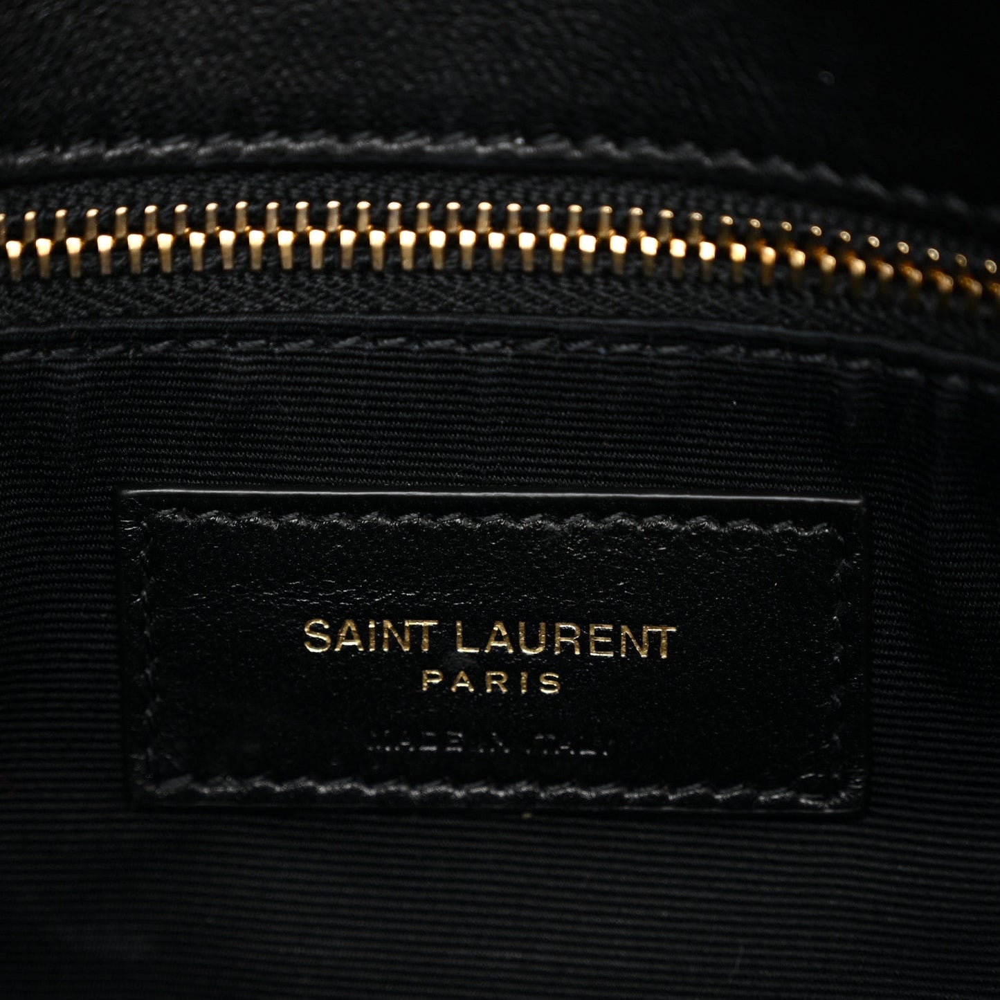 Saint Laurent Lambskin Quilted Toy Loulou Puffer Monogram Chain Satchel Black