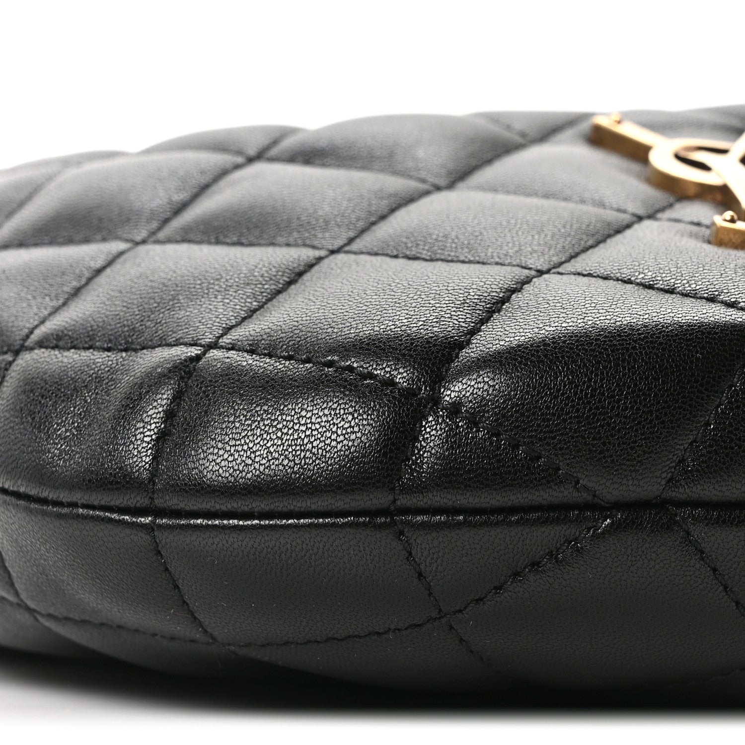 Saint Laurent Lambskin Quilted Icarino Bag Black