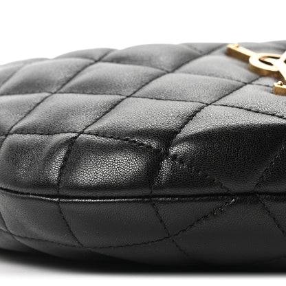Saint Laurent Lambskin Quilted Icarino Bag Black