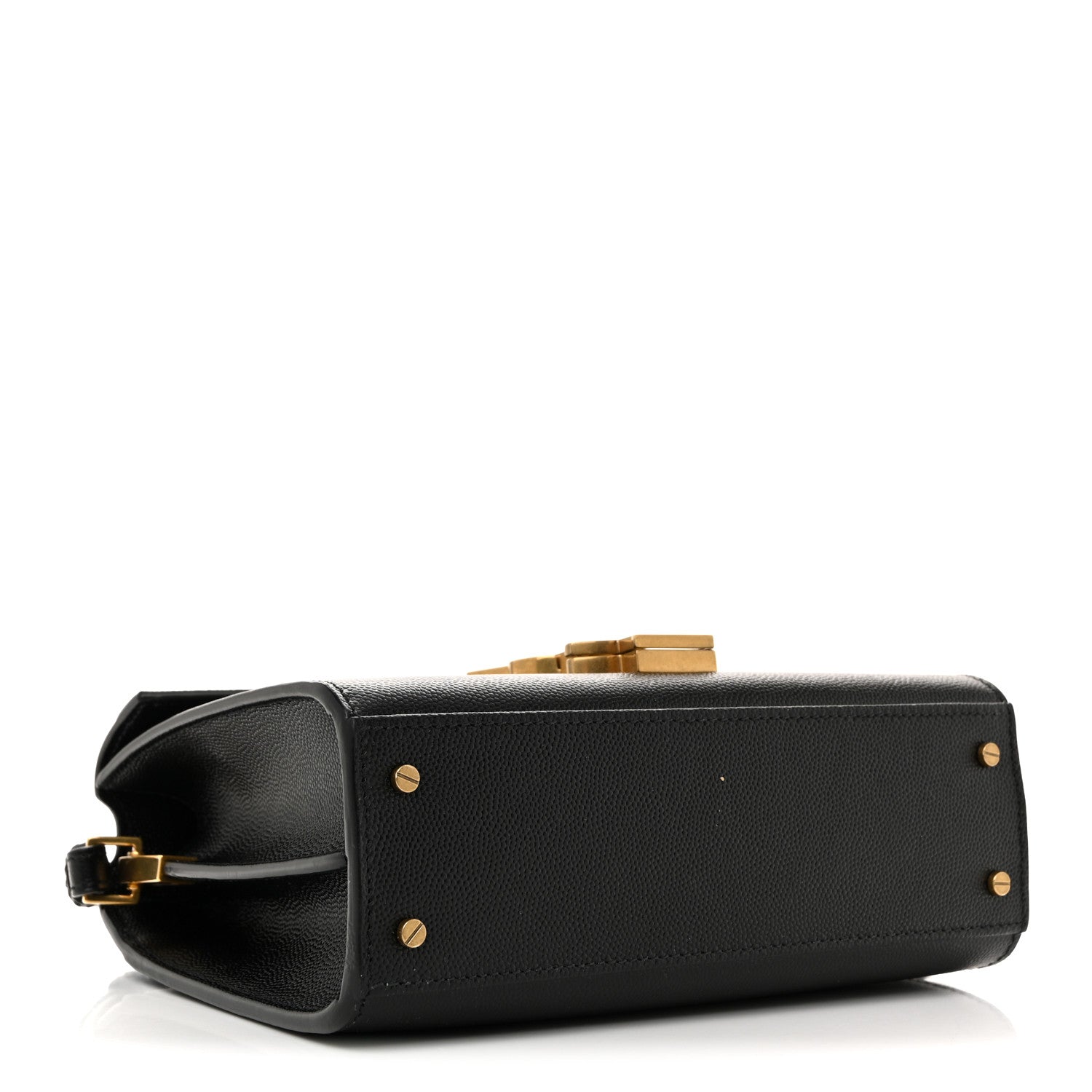 Saint Laurent Grain De Poudre Mini Classic Monogram Cassandra Top Handle Black