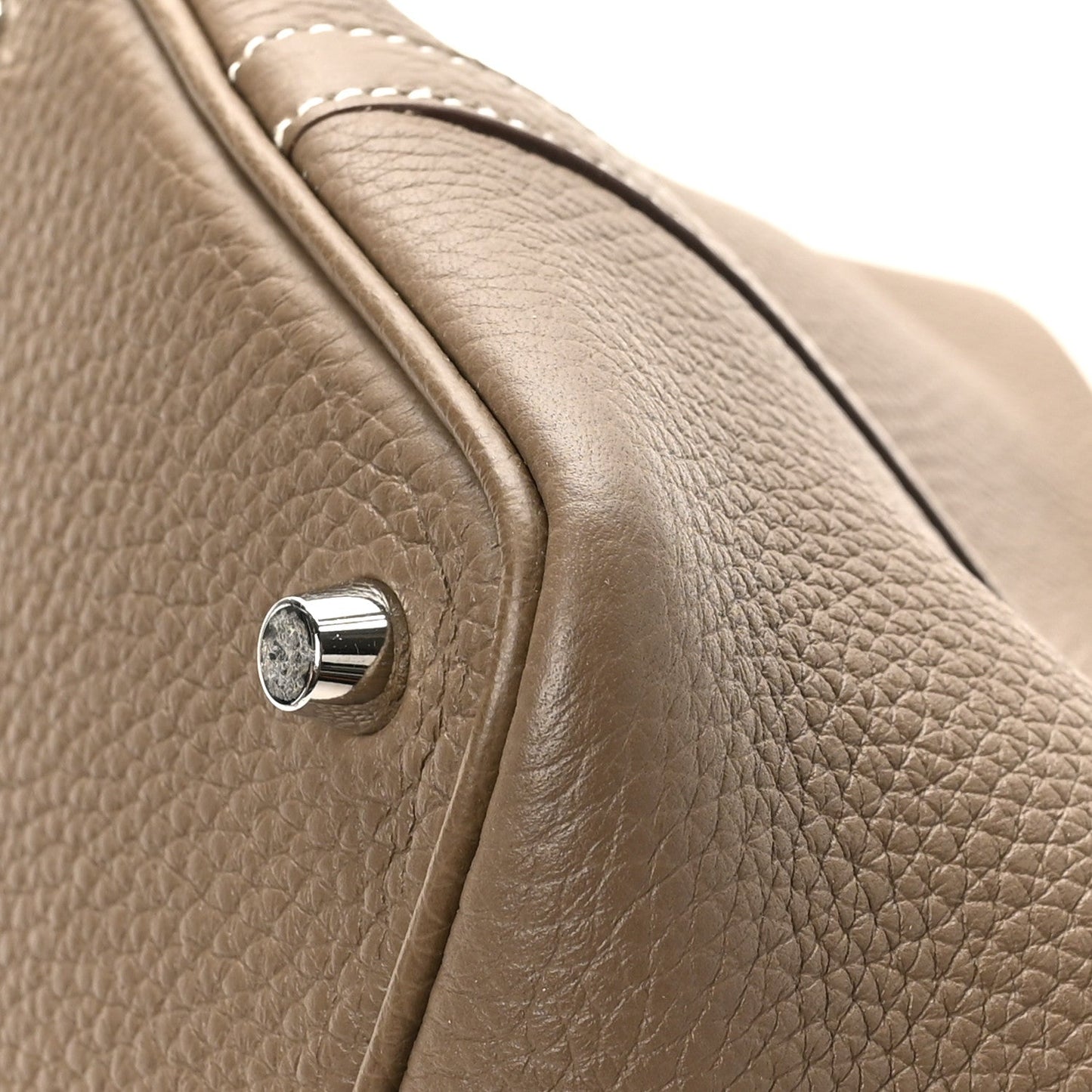 Taurillon Clemence Picotin Lock 18 PM Tote Bag Etoupe