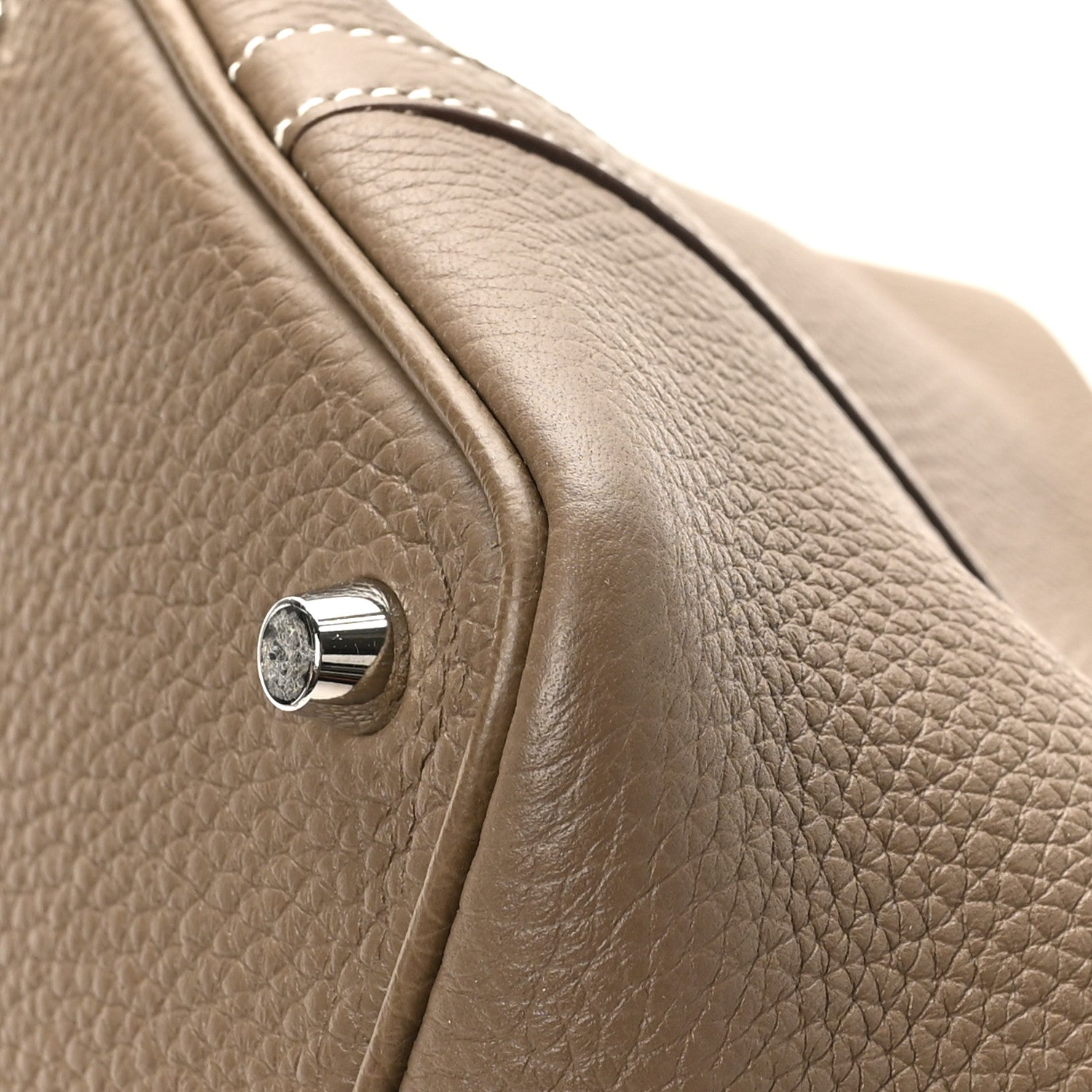 Taurillon Clemence Picotin Lock 18 PM Tote Bag Etoupe