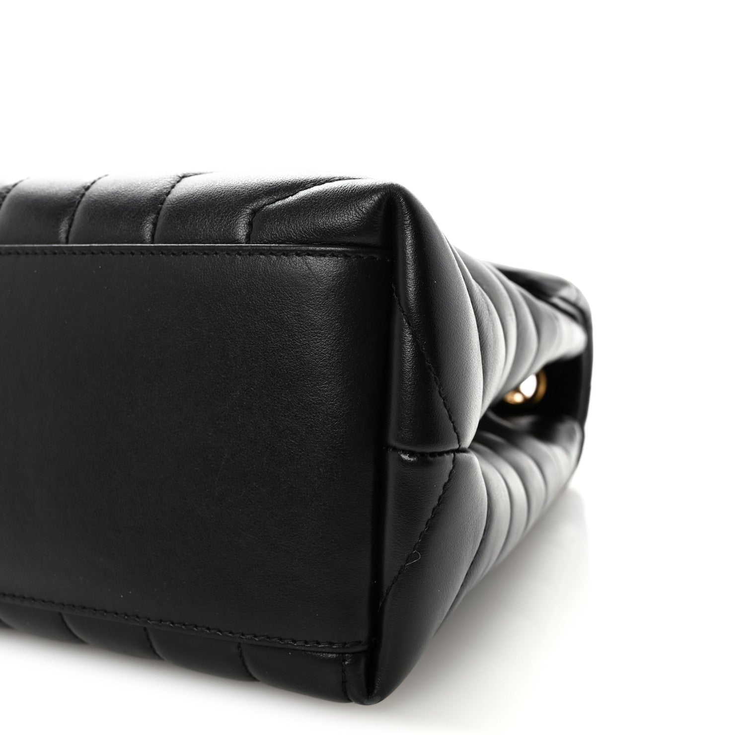 Saint Laurent Loulou Calfskin Y Quilted Monogram Medium Chain Satchel Black