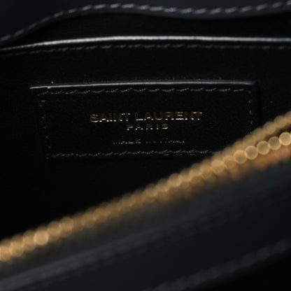 SAINT Laurent Calfskin Y Quilted Monogram Small Loulou Chain Satchel Dark Smog