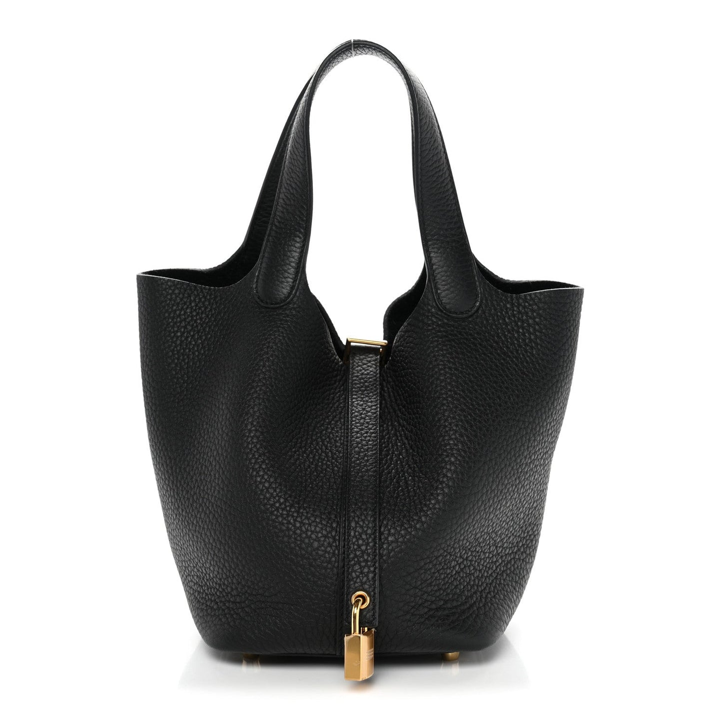 Taurillon Clemence Picotin Lock 18 PM Tote Black Calfskin Leather